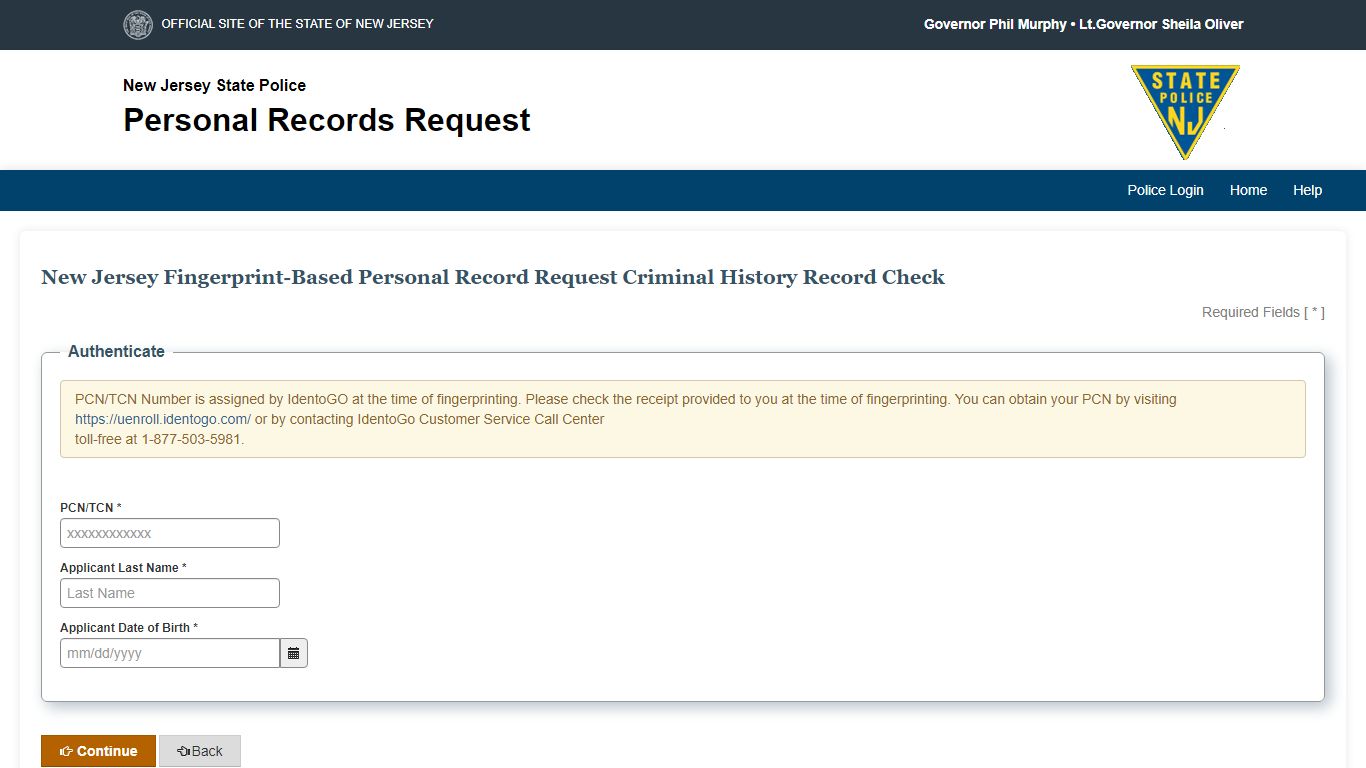 Personal Record Request - New Jersey Government Services